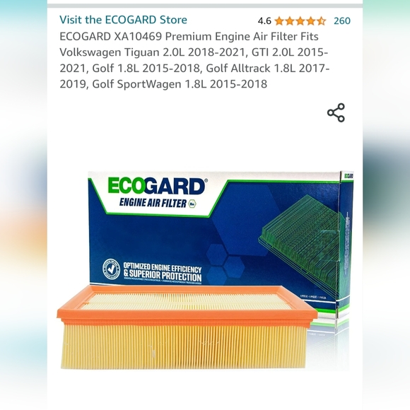 ECOGARD Auto Premium Air Filter XA10469 - Picture 4 of 11